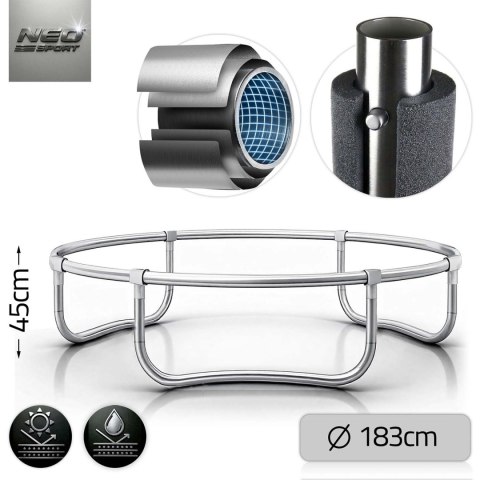 Trampolina ogrodowa 6ft/183cm z siatką wewnętrzną i drabinką Neo-Sport