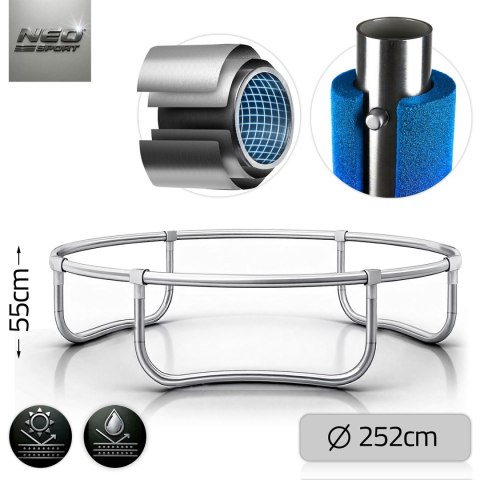 Trampolina ogrodowa 8ft/252cm z siatką zewnętrzną i drabinką Neo-Sport