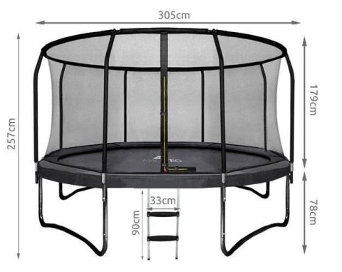 OUTLET Trampolina Ogrodowa Model Exclusive 312cm/10FT Dla Dzieci Z Wzmacnianą Siatką