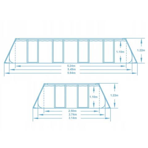 Basen ogrodowy stelażowy 549 x 274 x 122 cm12w1 Bestway 56716N