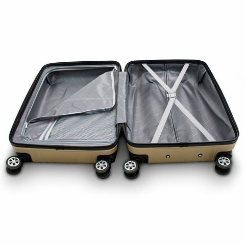 Komplet/zestaw Walizek champagner Mocne ABS twarde podróżne torby