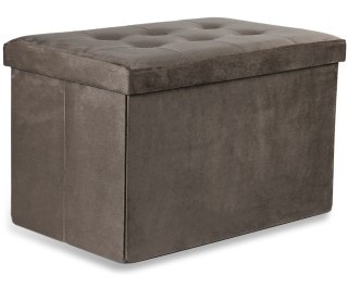 Pufa składana XL z guzikami - 60x38x38cm aksamit brąz x 4