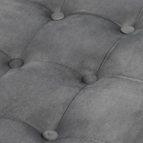 Pufa składana XL z guzikami - 60x38x38cm aksamit szara x 4