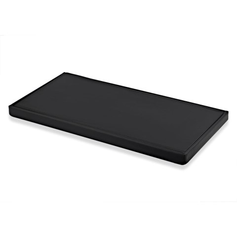 Pufa składana XXL z guzikami - 80x40x40cm ekoskóra czarna