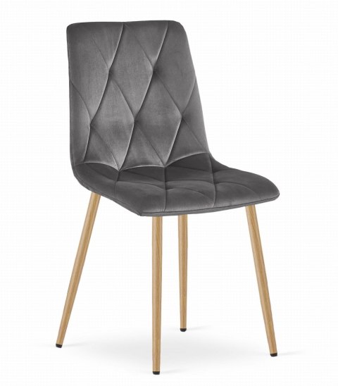 Zestaw stół NP 120x80 Dąb Sonoma + 4 krzesła LIBRA szare
