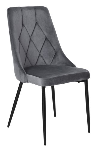 Krzesło LINCOLN VELVET tapicerowane grafitowy aksamit