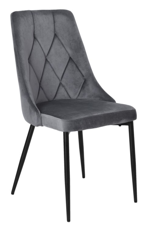 Krzesło LINCOLN VELVET tapicerowane grafitowy aksamit