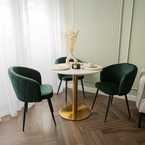 Krzesło welurowe HAMPTON VELVET ciemnozielone