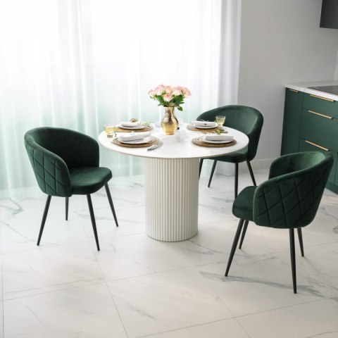 Krzesło welurowe HAMPTON VELVET ciemnozielone