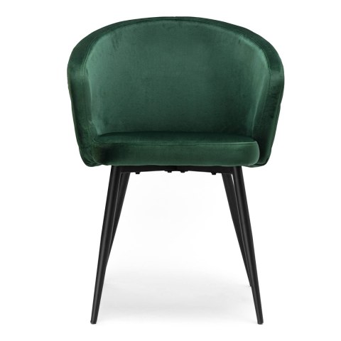 Krzesło welurowe HAMPTON VELVET ciemnozielone