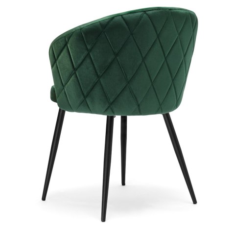 Krzesło welurowe HAMPTON VELVET ciemnozielone