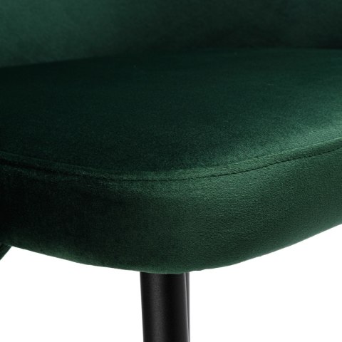 Krzesło welurowe HAMPTON VELVET ciemnozielone