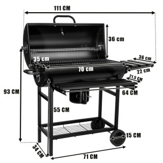 Grill węglowy ogrodowy 2 ruszty na RODZINNE grillowanie
