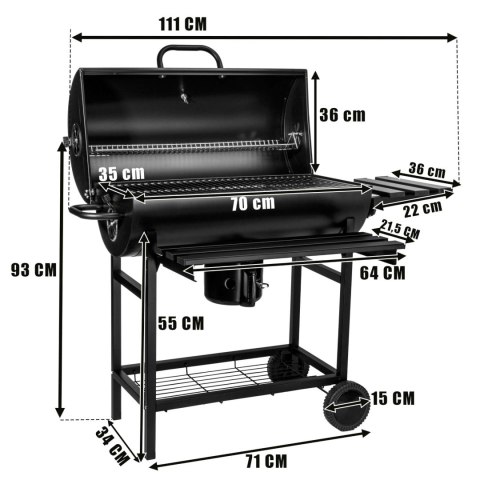 Grill węglowy ogrodowy 2 ruszty na RODZINNE grillowanie