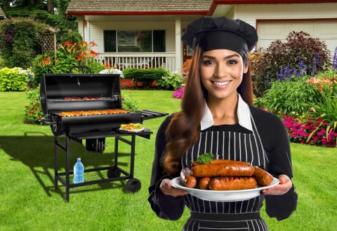 Grill węglowy ogrodowy 2 ruszty na RODZINNE grillowanie